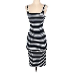 Zara Navy and White Striped Bodycon Dress Small